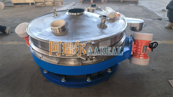 فولاد ضد زنگ 400mm ~ 2100mm 1 ~ 2 Decks جریان پروفایل پایین از طریق سیب کنترل ارتعاش در خط سیب ویبرو سیب برای پودر شکلات با دو موتور