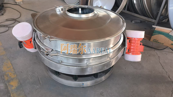 فولاد ضد زنگ 400mm ~ 2100mm 1 ~ 2 Decks جریان پروفایل پایین از طریق سیب کنترل ارتعاش در خط سیب ویبرو سیب برای پودر شکلات با دو موتور
