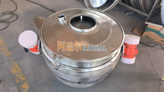 فولاد ضد زنگ 400mm ~ 2100mm 1 ~ 2 Decks جریان پروفایل پایین از طریق سیب کنترل ارتعاش در خط سیب ویبرو سیب برای پودر شکلات با دو موتور
